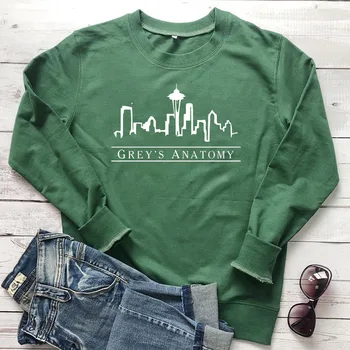 Grey ' s Anatomy Sweatshirt Дамска мода Градинска облекло Save Lives Лозунг Пуловер Момиче Смешно телевизионно шоу Естетически скок Дропшиппинг
