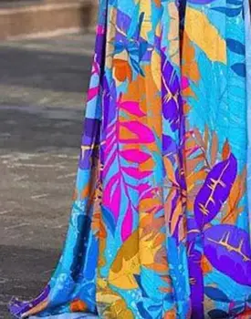 Секси рокля с принтом Висока Талия Лятна Мода Плюс Размера на Високо Разделяне на Дълга Богемное Дама Плажна Макси Трапециевидное Рокля с Дължина До Пода