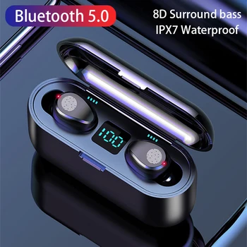 YAMIZOO F9-3 TWS Слушалки Безжични Слушалки зарядно устройство ще захранване на Скоростната Спорт Bluetooth 5.0 Слушалки Слушалки с Микрофон За зареждане на смартфон