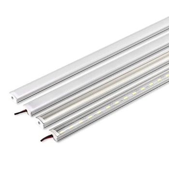 1-20PCS LED rigid strip DC12V 50CM 20 inch SMD5730 36LEDs U/V-образна форма на плосък led алуминиев канал е труден лента за вътрешно осветление