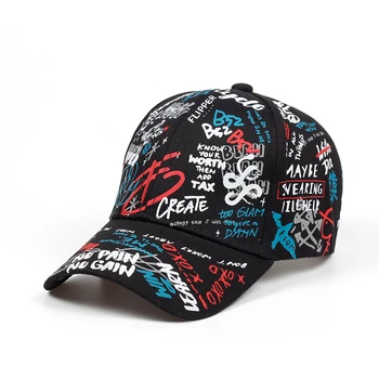 2019 Лято Графити бейзболна шапка на Хип-Хоп Регулируема Козирка Отстъпка Шапки Мъже и Жени на Открито в Свободното време, Спортни шапки