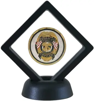 3D Плаващ Монета Стойката Калъф Кутия за Съхранение на Бижута Обеци, Скъпоценни Камъни Пръстен Колекция Предизвикателство Медал на Притежателя