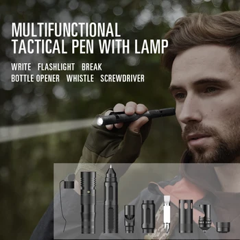 1pcs Tactical Pen (8-in-1) Multi-kinetic Energy Field Survival Pen Tool Self Defense Military Police Спешно Gear Window