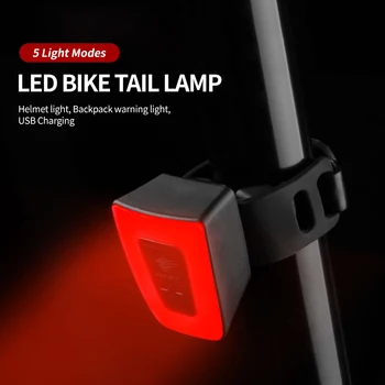 RION Bicycle Light Каска Задни Фенер Фенер под Наем LED Safety Night Riding Задна Светлина USB Акумулаторни Водоустойчиви Аксесоари