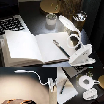 18 Flexible LED USB Clip-on Table Desktop Bed Piano Reading Light Лампи Dimmable Night Light Настолна Лампа За Пътуване Спалня