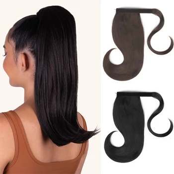 XINRAN Прескочи Wraparound Опашка Hair Pieces Синтетични директни Удължаване на Косата С Гребен Warp Ponytails За жени