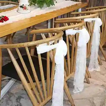 1pcs 35x300cm White Floral Lace Table Runner Black Cover Wedding For Banquet Baptism Decoration Chair Party Table Sash Tabl K3N0
