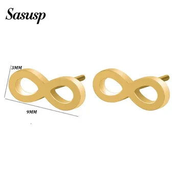 Sasusp Fashion Stainless Steel Couple Earrings Entertain Love Infinite Infinity Symbol 
