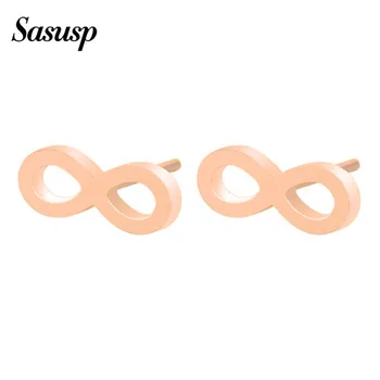 Sasusp Fashion Stainless Steel Couple Earrings Entertain Love Infinite Infinity Symbol 