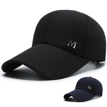 Нова Бейзболна Шапка Мъжка M Cap Sun Hat Sun Hat Wild Custom Hat Korean Wild Платно Solid Color