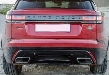 Задна Броня, Дифузер Устните Спойлери & Exhause За Land Rover Range Rover Velar 2017 18 19 2020 2021 Високо Качество ABS Сребърен и Черен