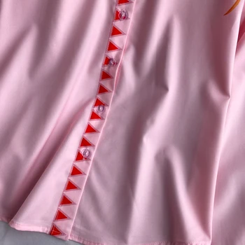 2021 Дамска Мода Бизнес Печат Блуза Нова Пролет Ретро Отложным Яка С Дълъг Ръкав Курортен Стил Топ Риза