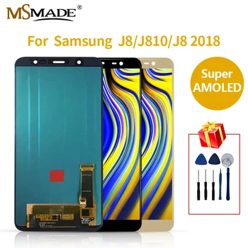 SUPER AMOLED На Samsung Galaxy J810 Дисплей J8 2018 SM-J810F J810F J810Y LCD дисплей J800 Сензорен Екран Дигитайзер Сглобяване на Части