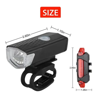 Каране на Фарове за Велосипеди Светлина USB LED Акумулаторна батерия Комплект Планински Цикъл на Предната и Задната Светлина Лампа за Фенерче Аксесоари под Наем