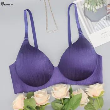 Beauwear Push Up Cotton Padded Women ' s Wire Free Bra Deep V 3/4 Cup Plunge Сутиени Female C Cup 36 38 40 42 80 85 90 95 Adjust Bh