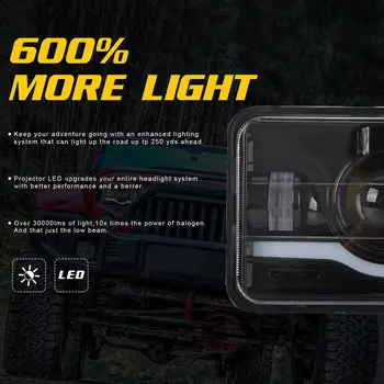 4x6 inch 150W LED Far Hi-Lo Red Запечатана Beam Waterproof for Chevrolet Car Truck SUV Auto Accessories