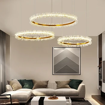 Околовръстен Дизайн с Модерна Led Полилей Кристален Лампа AC110V 220V Dimmable Home Decoration And Project Lighting