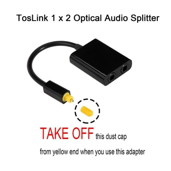 1 In 2 Out Dual Port Toslink Digital Audio Band Оптични Влакна Адаптер Дърва Connector Аудио Кабел Аксесоар За Мобилен Телефон