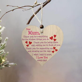 Behogar Дървен Окачен Знак Сърцето Стил Мамо, Аз Те Обичам Всеки Ден Етикет Табела Карта Декорации за Деня на Майката на Майка Подаръци За Рожден Ден