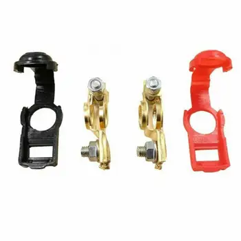 1 Чифт Auto Car Battery Terminal Battery Connector Quick Release Battery Terminals Clamps Cap Clips Мед за Автомобил, Камион, Каравана
