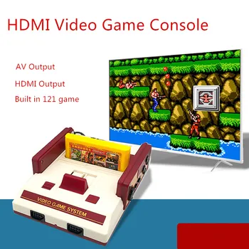 Нова актуализация HD Video Game Console Вграден 121 Game Red White Home Game Console За семейни игри Подкрепа 8Bit ФК Game Cartridge
