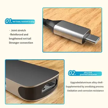 Bakeey 4 in 1 USB-C Адаптер Кабел за USB3.0A и Тип C Женски Hub Зарядно устройство за Таблет Телефон за iPhone 12