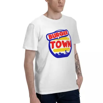 Легенди на Burger Apex Town Мъжки Тениски, Ежедневни тениски С Къс Ръкав Кръгла Яка Тениска Чист Памук 4XL 5XL 6XL Облекло