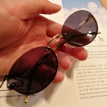 2021 Нов Ретро Метална Рамка Овална форма Слънчеви очила Дамска Мода Пънк Слънчеви очила Мъжете Прохладни Шофиране Нюанси Дамски Oculos Feminino UV400
