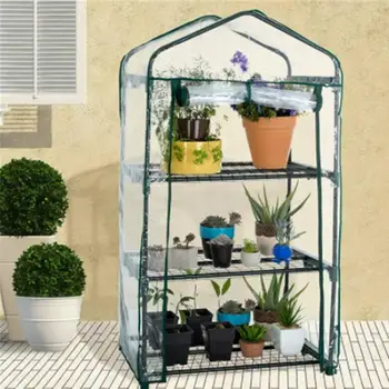 Подреждане Small Парникови Cover Household Plant Отглеждане на Парникови Mini Garden Warm Room PVC Waterproof Garden Warm Room 2/3/4/5 Подреждане