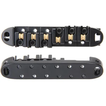 Роликовое седлото Tune-O-Matic Guitar Bridge за подмяна на електрически китари Gibson Les Paul (Черен)