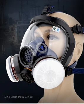Химическо Гумена маска Промишлена Полнолицевая противогаз Прахоустойчив Респиратор Пестицидная боядисване на микро-мъгла Маска за заваряване на лабораторната