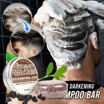 Нов Polygonum Essence Hair Darkening Shampoo Bar Сапун Natural Organic Меката Формула На Шампоана За Коса Сива Коса Обратното Почистване На Косата