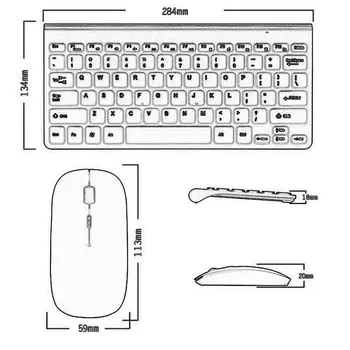 2.4 G Тънка Оптична Безжична Клавиатура и Ультратонкая Мишка Мишка USB Приемник Combo Kit за MAC PC Компютър