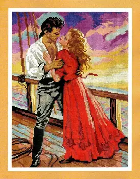 високо качество на романтична носталгия брои набор от кръстат бод love on ship любовник couple