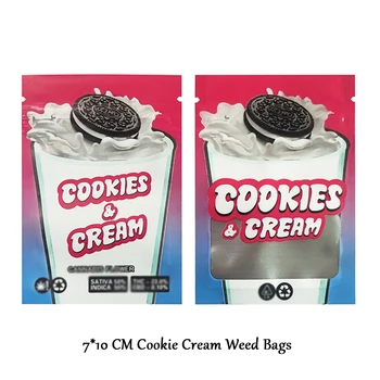 TOP Sweet Cookies Cream Pattern Zip-Lock Bags 3.5 G Smell Proof Bags Tobacco Custom LOGO Plastic Package