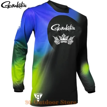 2021 Gamakatsu Plus Size Fishing Shirt Summer Fishing Sunscreen Дишаща бързосъхнеща Anti-UV Риболовна блуза с дълъг ръкав, Мъжки
