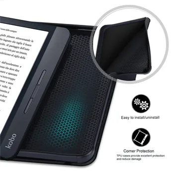 Funda за Кобо Везни h2o Case 7.0 инчов 2019 Multi-Fold Flip Smart Auto Wake Sleep Cover за Кобо Везни h2o Case E reader N873