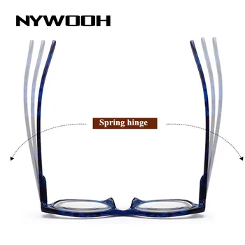 NYWOOH Print Fashion Очила за Четене на Жените и Мъжете Свръхлеки Квадратни Очила за далекогледство Рецепта Пружина на дограма +1.0 2.0 - 4.0