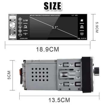 Podofo 1Din MP5 Плейър Сензорен Екран Автомобилното Радио Двунаправленное Връзка RDS AM FM НА 4-USB 5.1 Инча Поддръжка на Android Mirrorlink