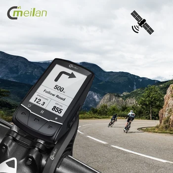 Meilan 2.6 inch M1 GPS Безжична Навигация Велосипеден Компютър МТБ Колоездене Скоростомер Bluetooth 4.0 Велосипеден Километража Велосипеден Компютър
