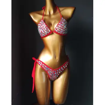2020 venus vacation new red swimsuit diamond bikini set еластична превръзка бански костюми са секси жени в бански push up плажно облекло