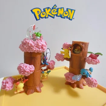 6 бр. Pokemon Set Forest Tree Аниме Action Mini Figures Model Desktop Decor Re среда Starrium Мистерия Blind Box Kid Children Gift