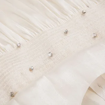 Марка 2021Girls' Glitter Satin Moonlight White High-Chest Luxury Dress