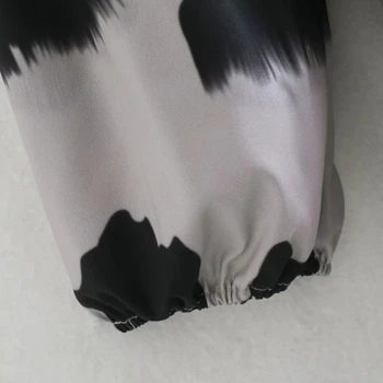 Women Ink Wash Printing Разчорлям Tiered Dress Female Three Quarter Sleeve Loose Clothes Casual Lady Vestido D6707