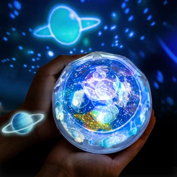 Звездното Небе Нощно Планета Магически Проектор Земя Вселената Led Лампа Цветна Обрат Светеща Звезда На Децата Едно Дете На Коледен Подарък