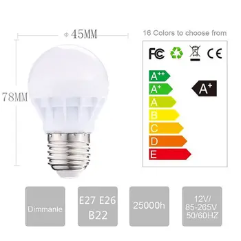 ГОРЕЩИ ПРОДАЖБА Енергоспестяващи 16 Цвят на Промяна на Светлината E27 3 W RGB LED Лампа Инфрачервено Дистанционно Управление Лампа