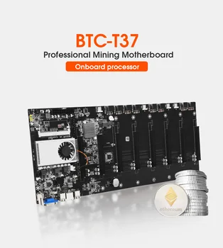 Чисто нов комплект на дънната платка за майнинга 8 GPU Crypto Etherum Mining Combo Kit с 8GB DDR3 1600MHz RAM 1037U 128GB mSATA SSD захранващ Кабел