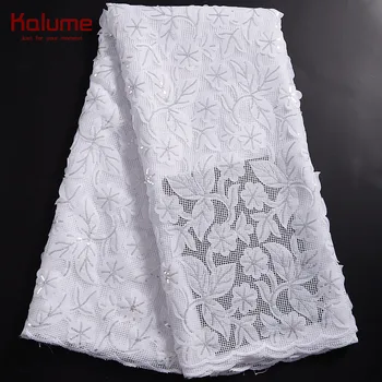 Kalume African Дантела Плат 2021 Облекло Diy Nigerian Дантела Fabrics 3D Flower French Дантела Плат Dresses For Party Wedding F2337