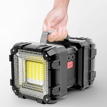 60 W LED Водоустойчива Акумулаторна батерия Двойна Главоболие Прожектор Ръчно Фенерче за работа Светлина Супер Ярък Прожектор + Floodlig