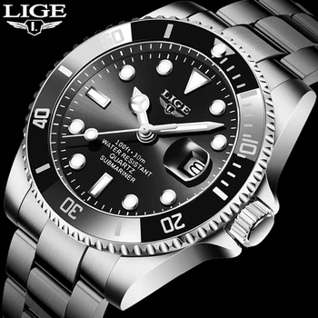 LIGE Top Brand Luxury Fashion New Men Watch 30ATM Waterproof Date Clock Мъжки Спортни Часовници Мъжки кварцов Часовник Relogio Masculino